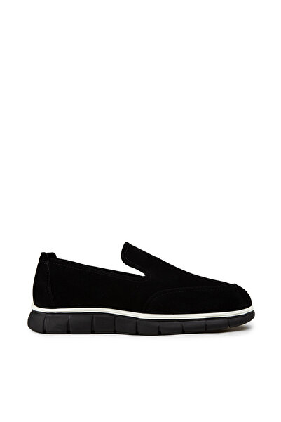 Deery Men's Genuine Suede Black Loafer Shoes
