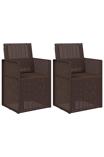 vidaxl Scaune de Dining pentru Grădină 2 pcs Maro PP
