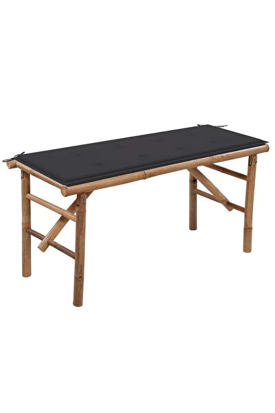 vidaxl Bancă de grădină pliabilă cu pernă, 118 cm, bambus