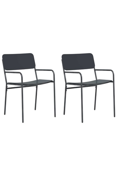 vidaxl Scaune de grădină 2 pcs Antracit 51 x 55 x 81 cm Oțel