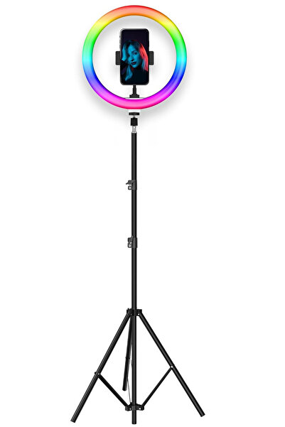 Lacoz 10 Inch RGB LED Soft Ring Light with Mobile Holder & Adjustable Brightness 360° Rotating Selfie Ring Light for Live Streaming, Makeup, Photography & Video Recording