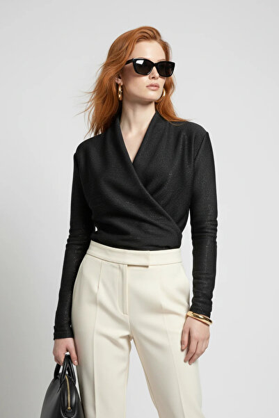 No Matter What Double-Breasted Collar Long Sleeve Bodysuit