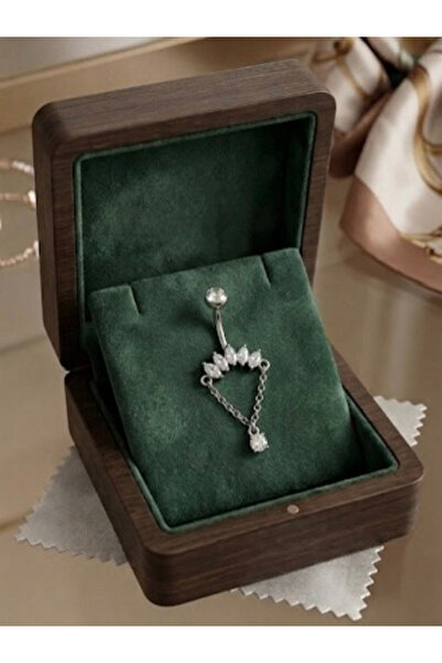 alysa jewelry Titanyum Zirkon taşlı sallantılı göbek Piercing