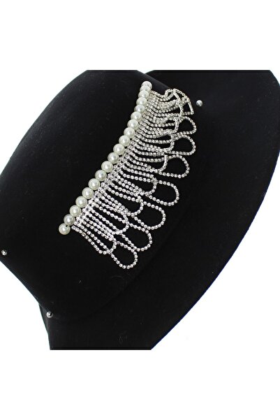 ButicCochet Pălărie de damă, ButicCochet, din lână, mărime unică, cu bile decorative, Negru - PAL1221