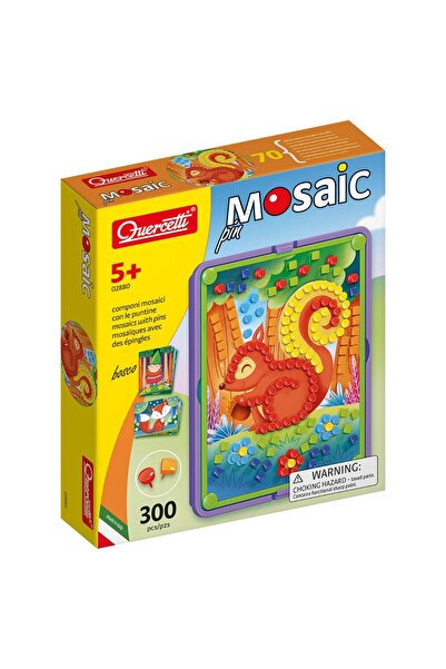 quercetti Set Mozaic Pin cu suport, Quercetti, Padure, 300 piese