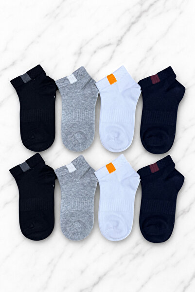 ZENGİN 8-Piece Seamless Booties Socks Set for Boys, Sporty Patterned Toe Seam...