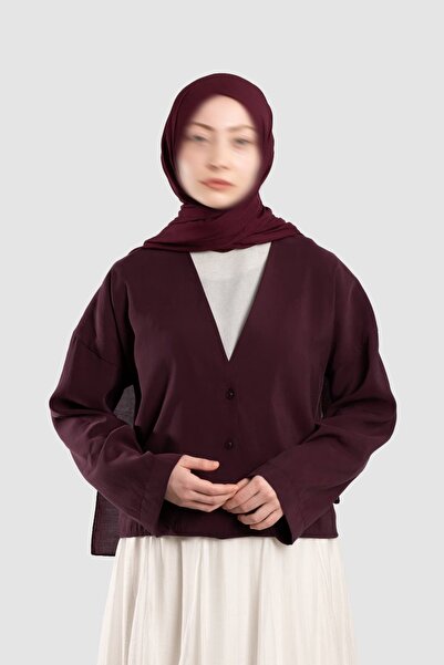 Lemaye Soft Modal Düğmeli Ceket Mürdüm