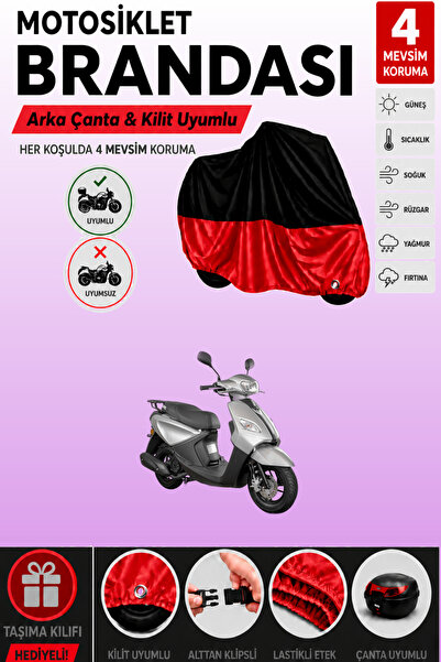 Cemku Double Black Top - Red Bottom, Rear Bag Compatible Apec Ps5 Motorcycle ...