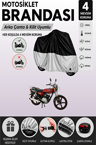 Cemku Double Black Top - Gray Bottom, Rear Bag Compatible Abush Cga 125I Moto...