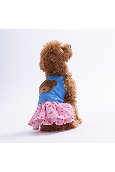 Pawstar Cozie Bear Denim Ayıcık Desenli Kot Kedi Köpek Elbisesi - Kedi Köpek ...