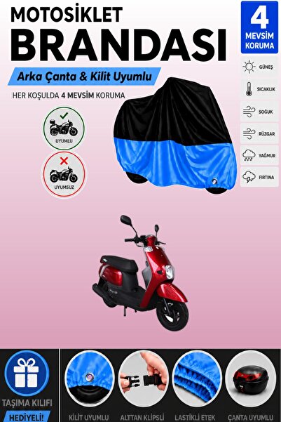 Cemku Double Black Top - Blue Bottom, Rear Bag Compatible Altai Uma 50 Motorc...
