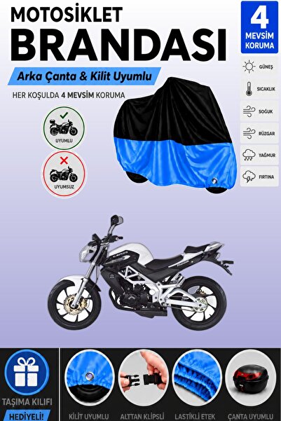 Cemku Double Black Top - Blue Bottom, Rear Bag Compatible Phantom 180 Motorcy...