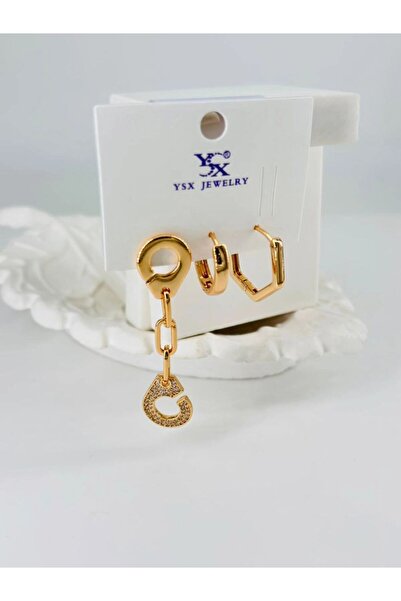 atastore2017 Zircon Stone Triple Combination Earrings