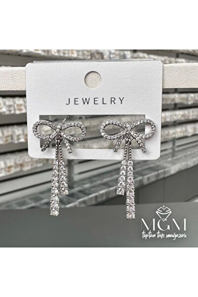 atastore2017 Zircon Stone Bow Earrings