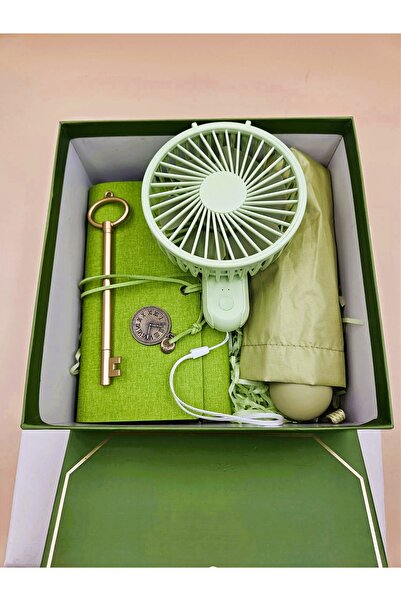 CTAL Set cadou Lovely VIBE umbrela, agenda cu pix tip cheie, ventilator