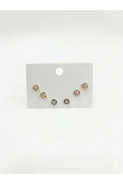 atastore2017 Square Stone Six-Piece Earrings