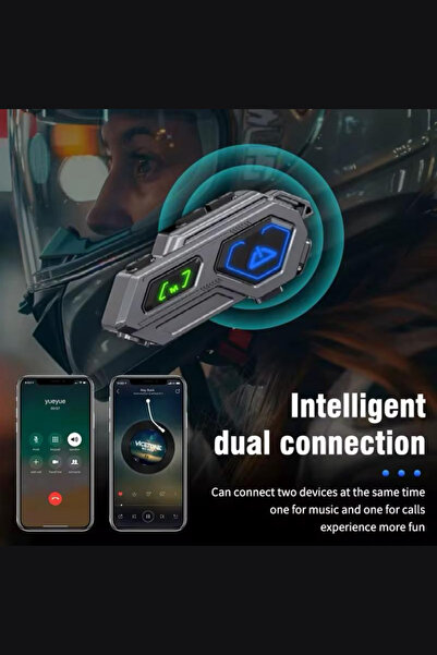 CROW'S TECH Motosiklet Intercom Kask Bluetooth Kulaklık V5.3 Işıklı IPX6 Suya Dayanıklı Mikrofonlu Intercom