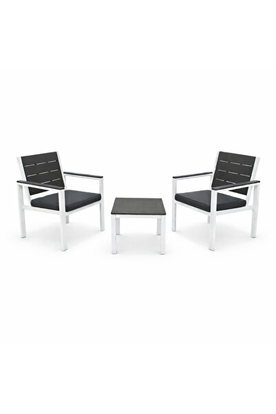 Kiwari Set mobilier de grădină, Masă 52x48x39 cm + 2 Scaune 62.5x64x78 cm, Pe...