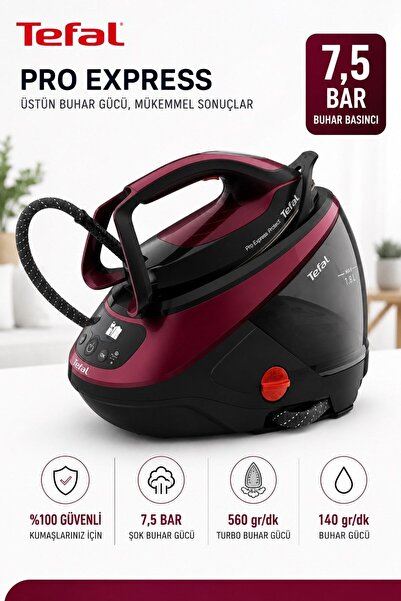TEFAL Buhar Kazanlı Ütü 2600 W 7.5 Bar 560 gr Şok Buhar Akıllı Isı Ayarı Duri...