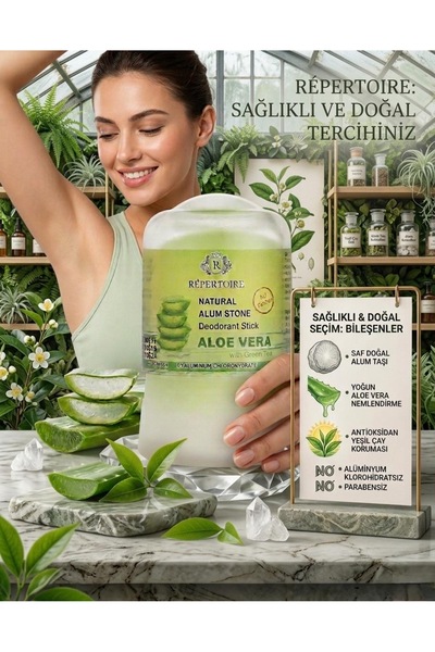 EPİZEN Répertoire Aloe Vera Özlü Doğal Şap Taşı Deodorant Stick.