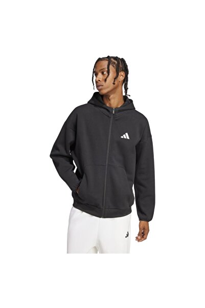 adidas Hanorac cu fermoar complet pentru bărbați, Future Icons, cu logo mic, XL