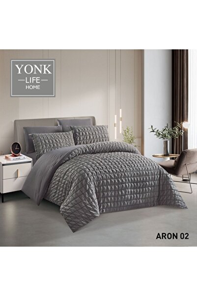 YONK مفرش سرير فاخر مزدوج عرائسي 6 قطع - 230*250 - لحاف نفرين عرائسي طقم 6 قطع