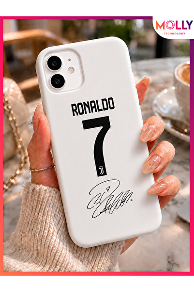 Molly iPhone 11 İçin Beyaz Ronaldo Legend 7 Desenli Silikon Kılıf