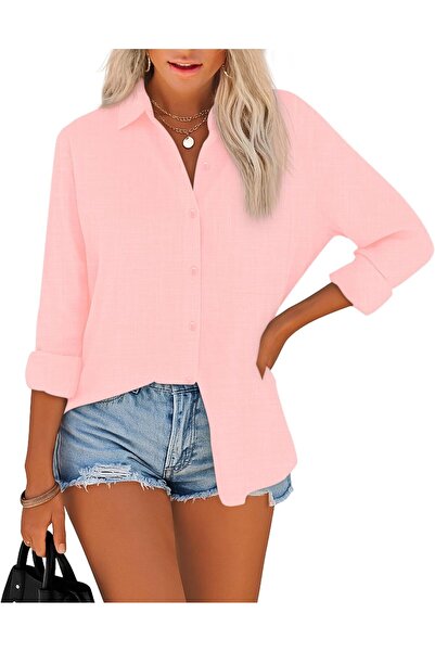 Other NONSAR Blouse Women's Elegant Collar Top Shirt Blouse Cotton Long Sleev...