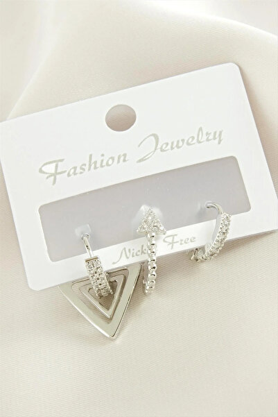 Generic Brand 3 Pieces Arrow Zircon Stone Earrings