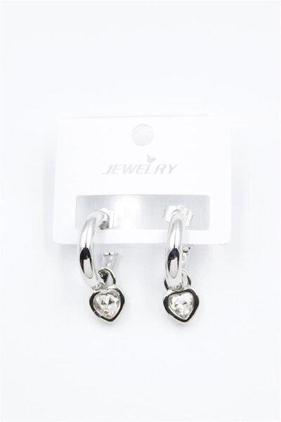atastore2017 Heart Hoop Earrings - White