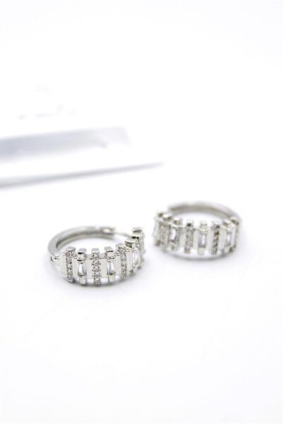 atastore2017 Jewelled Hoop Earrings - Silver