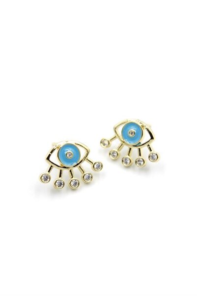 atastore2017 Enameled Eye Earrings - Turquoise