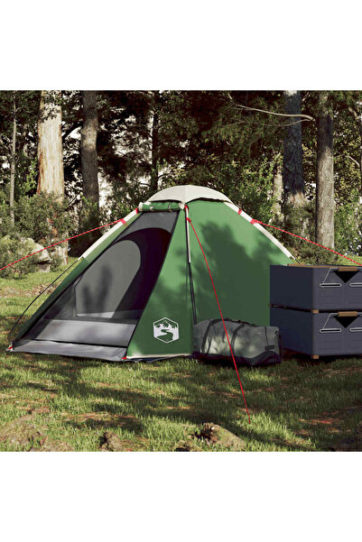 vidaxl Cort de camping cupola pentru 2 persoane, verde, impermeabil