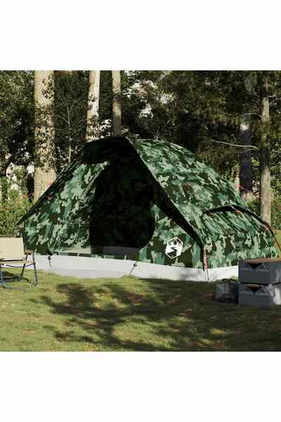 vidaxl Cort de familie cupola pentru 6 persoane, camuflaj, impermeabil