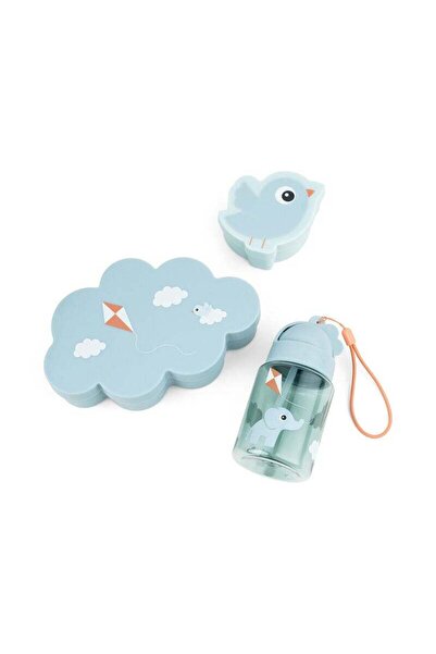 Done By Deer Lunch & Snack Box W/Straw Bottle Playground Blue