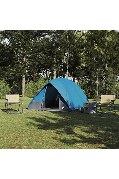 vidaxl Cort de Camping cu acoperis albastru 275 x 230 x 140 cm tafta
