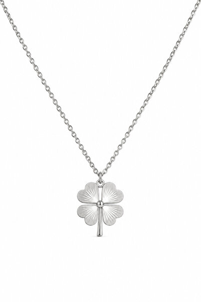 Ege via jewelry minimal yonca kolye gümüş renk