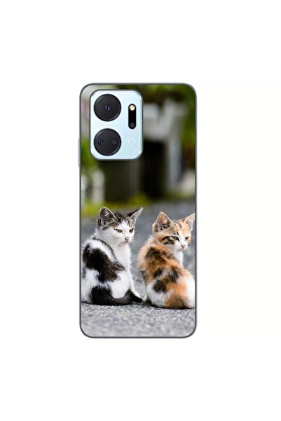 OEM Калъф, съвместим с Honor X7a, силиконов гел TPU, с шарка на котенца