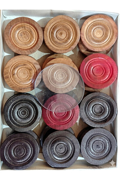 FWM Generic Carrom Coins and Striker - 24 Pieces (2 Red, 11 White, 11 Black) ...