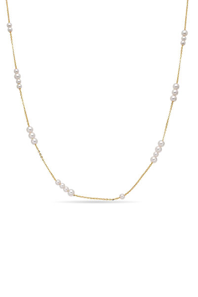 Lisa&Co. Lanț Argint Freckles Argint placat cu aur galben / Shellpearls / Alb