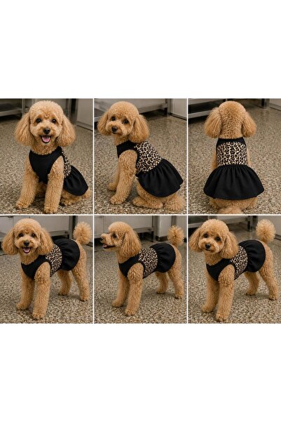 Berliva Home Ruffled Leopard Pattern Skirted Cat and Dog Outfit