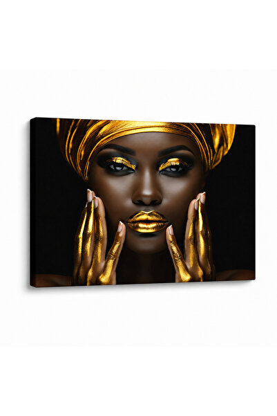 OEM Canvas Painting Aurora Africa 60x80 cm with Metal-Gold Effect, Elegant Pr...