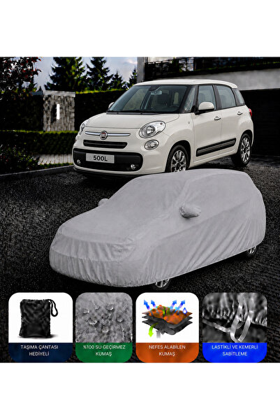 COCEM Fiat 500L Premium Araç Brandası Su Geçirmez UV Korumalı Tam Koruma Gri