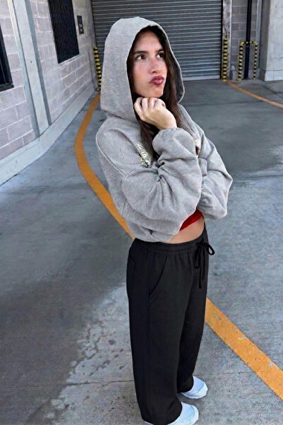 MATERIAL Women's Linen Look Summer Loose Black Trousers
