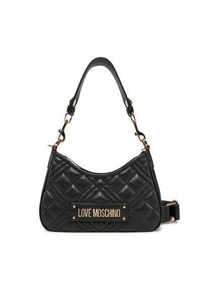 Love Moschino Geantă matlasată din PU, negru auriu galvanizat. (JC4152PP1MLA0...