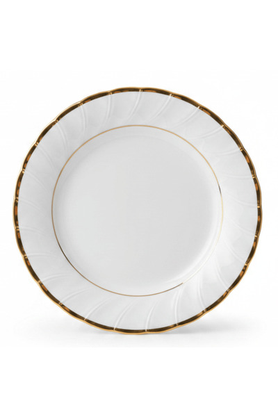 AKDC Yamatsu White Porcelain Meat Plate with Golden Rim — 7.5 Inch | Premium ...