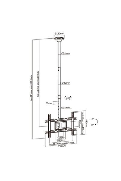 Maclean Monitor LED LCD universal cu ecran LCD OLED QLED pentru montare pe ta...