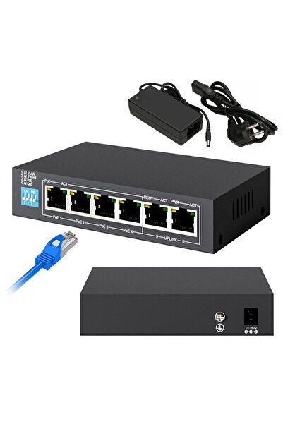 Extralink KRIOS |   Switch PoE |   4x Gigabit PoE/PoE+, 2x RJ45 Uplink Gigabi...