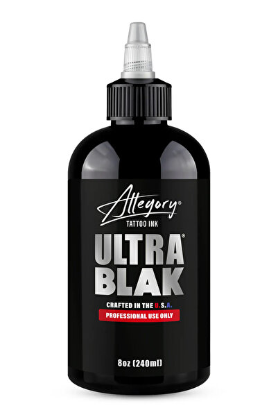 Allegory Ultra Blak 8oz Siyah Dövme Boyası – Maksimum Yoğunluk & Derin Siyah