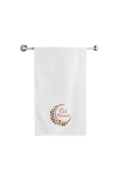 BYFT Iris Embroidered Bath Towel 70 x 140 Cm 600 GSM Soft Absorbent White Cot...